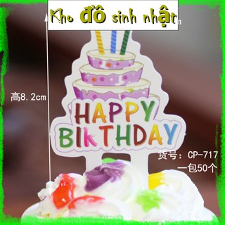 Túi 50 hình giấy Happy birthday Bánh To - Trang trí bánh kem, trang trí bánh Gato, trang trí bánh sinh nhật,