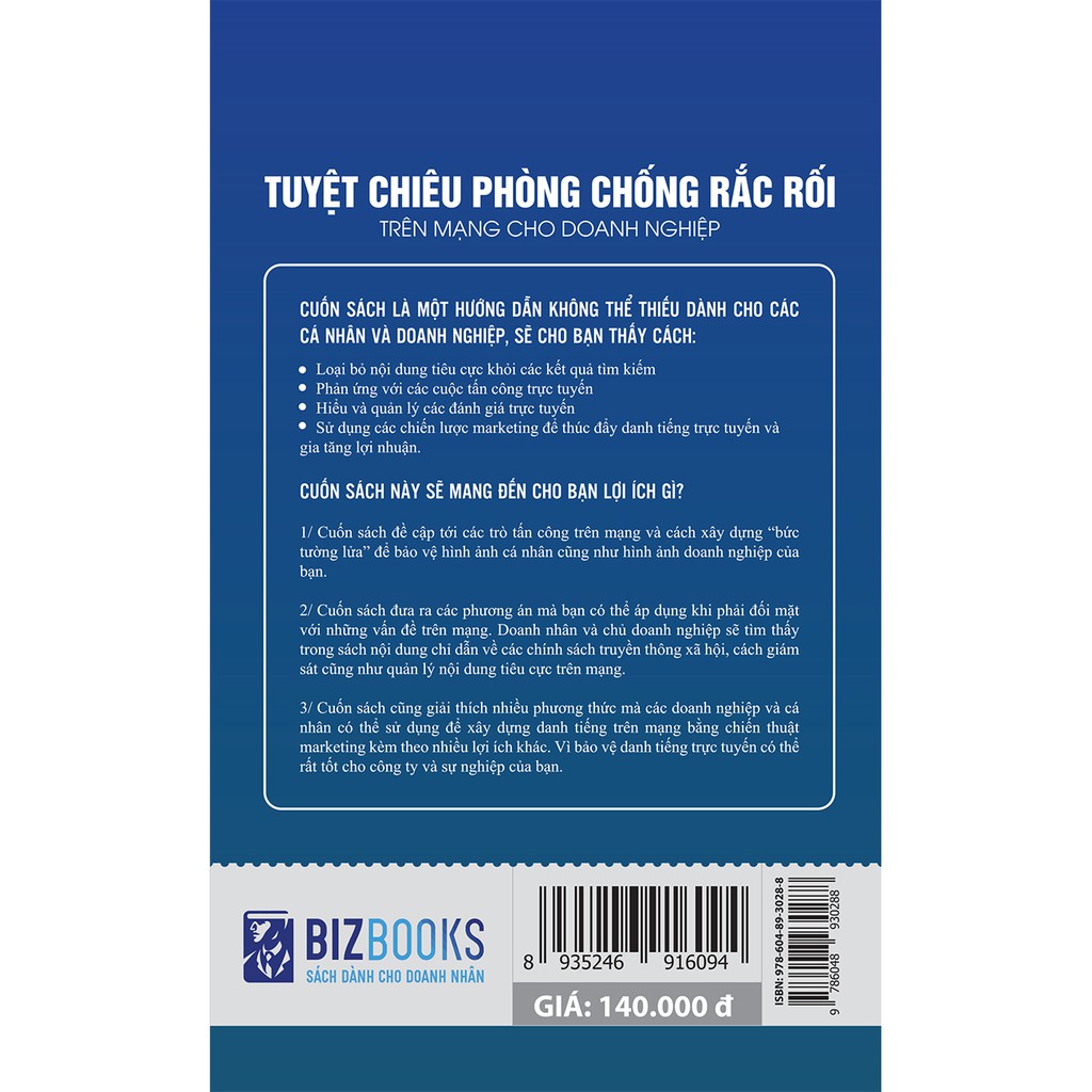 Sách - Tuyệt chiêu phòng chống rắc rồi trên mạng cho doanh nghiệp BIZ