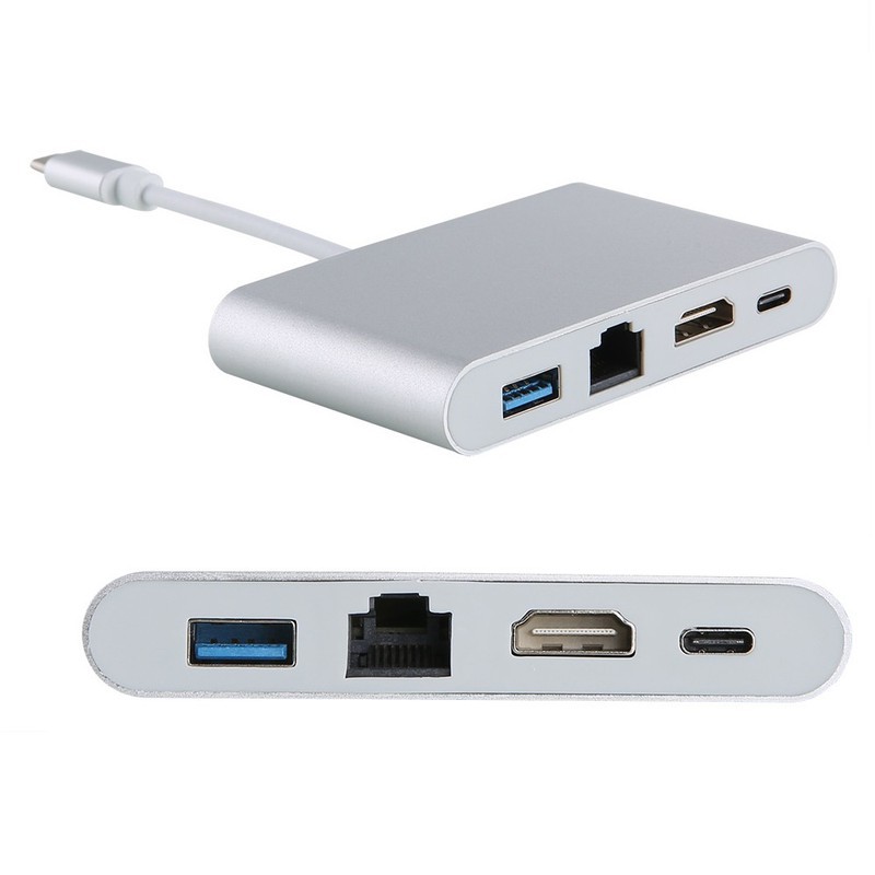 Cáp chuyển Type C to Ethernet-HDMI-USB-TYPE C