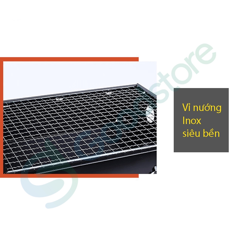 Bếp Nướng Than Hoa Ngoài Trời Màu Đen Bằng Thép Sơn Tĩnh Điện | BigBuy360 - bigbuy360.vn