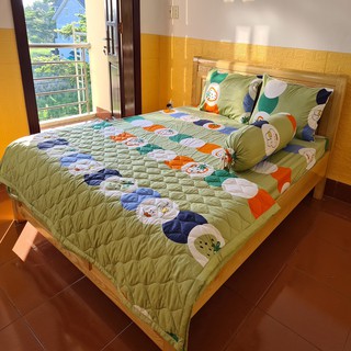 Bộ chăn drap 100% cotton cao cấp 5 món 1.6mx2m/1.8mx2m- hq701