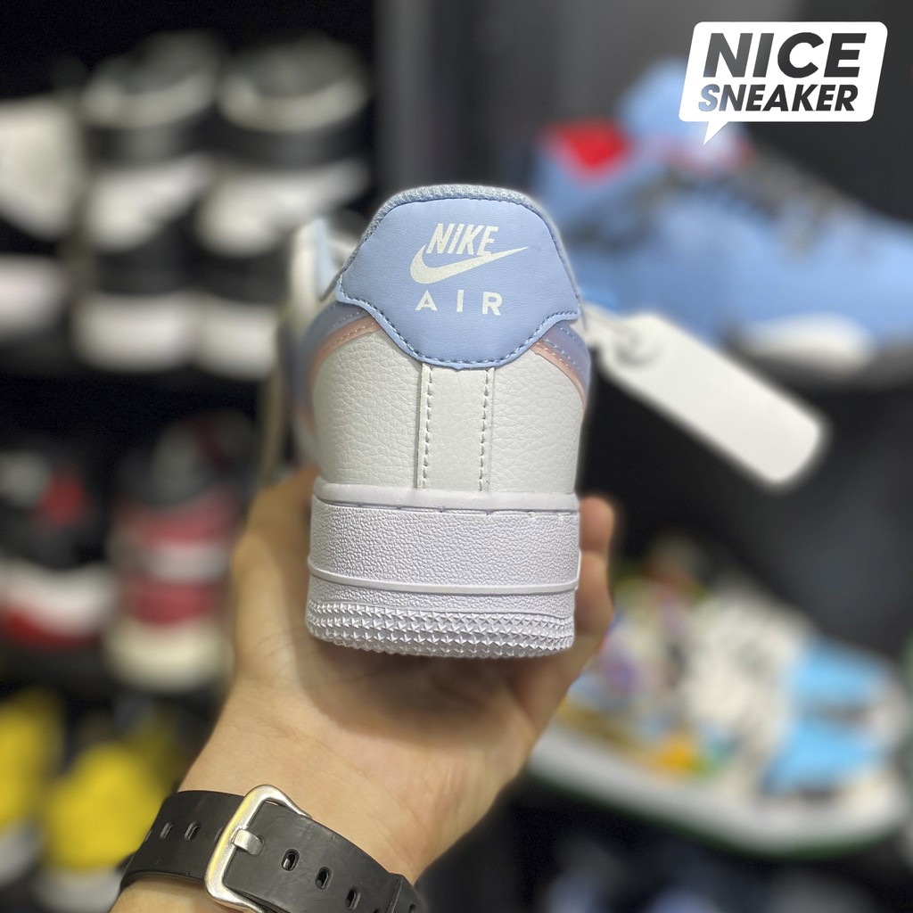 [ Nice Sneaker ] Giày sneaker cổ thấp Af1 : Air Force 1 low double swoosh White / Blue | Bản High Quality .