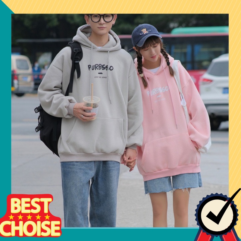 Áo khoác nỉ hoodie PURBSSO siêu xinh cho nam nữ chuẩn gu hàn