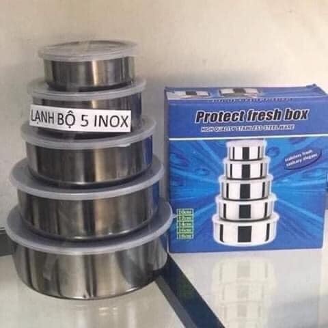SET 5 bát inox cao cấp có nắp