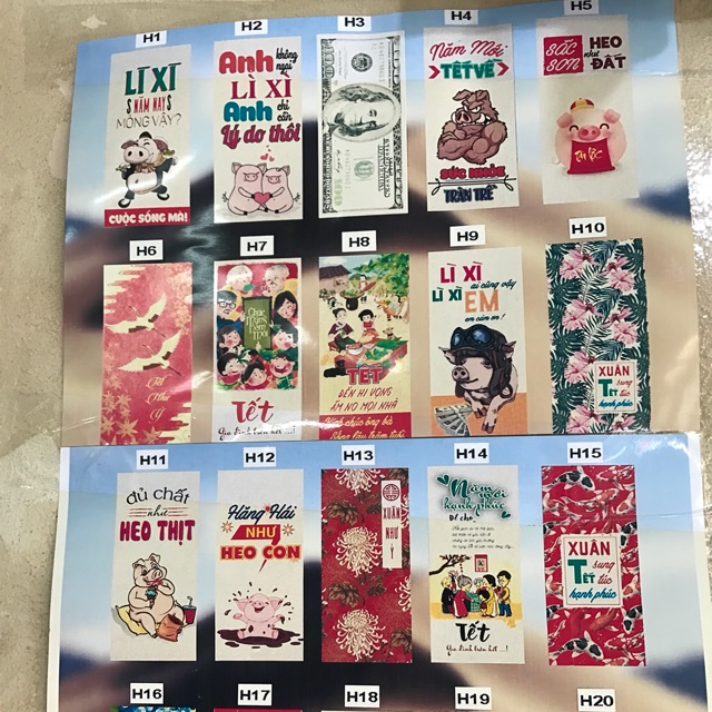 SET 10 BAO LÌ XÌ LỄ TẾT 2019