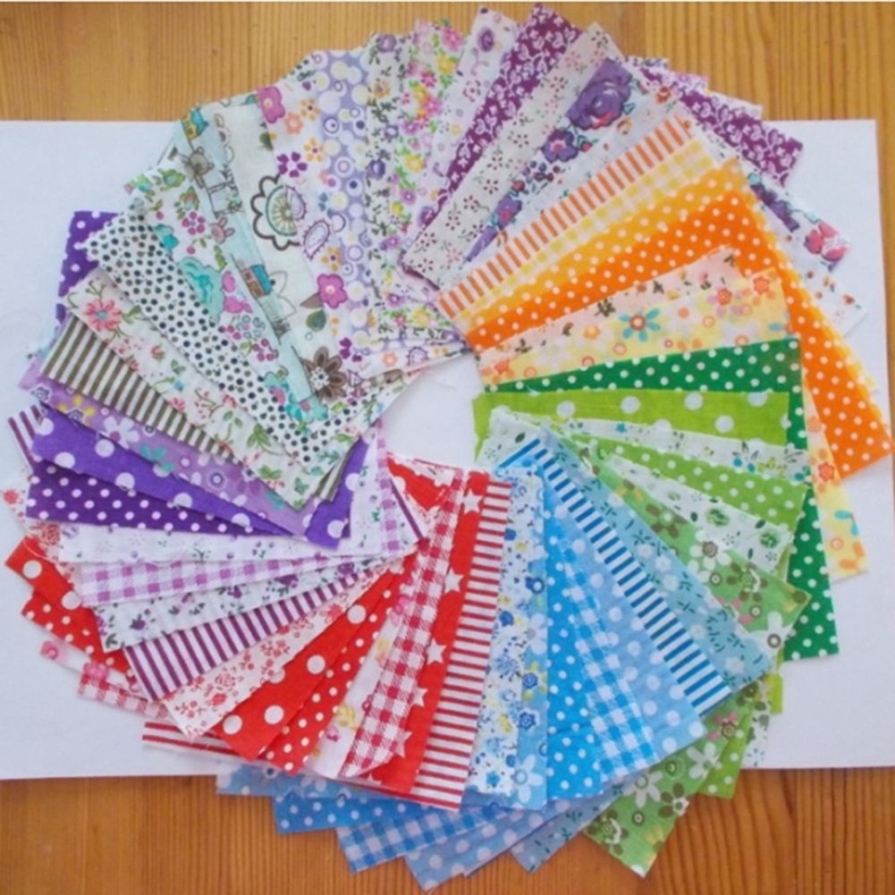 1 &gt; 50 Miếng Vải Cotton 10X10Cm May Đồ Cho Búp Bê