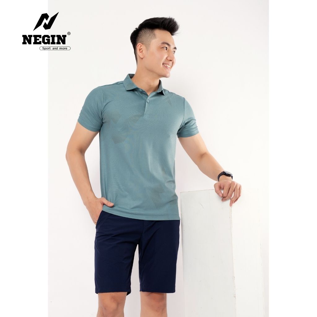 Áo Thể Thao Nam NEGIN Có Cổ Dáng Regular Fit Tay Ngắn Với Màu Sắc Năng Động, Chất Liệu Mềm Mịn Kháng Khuẩn AN333M