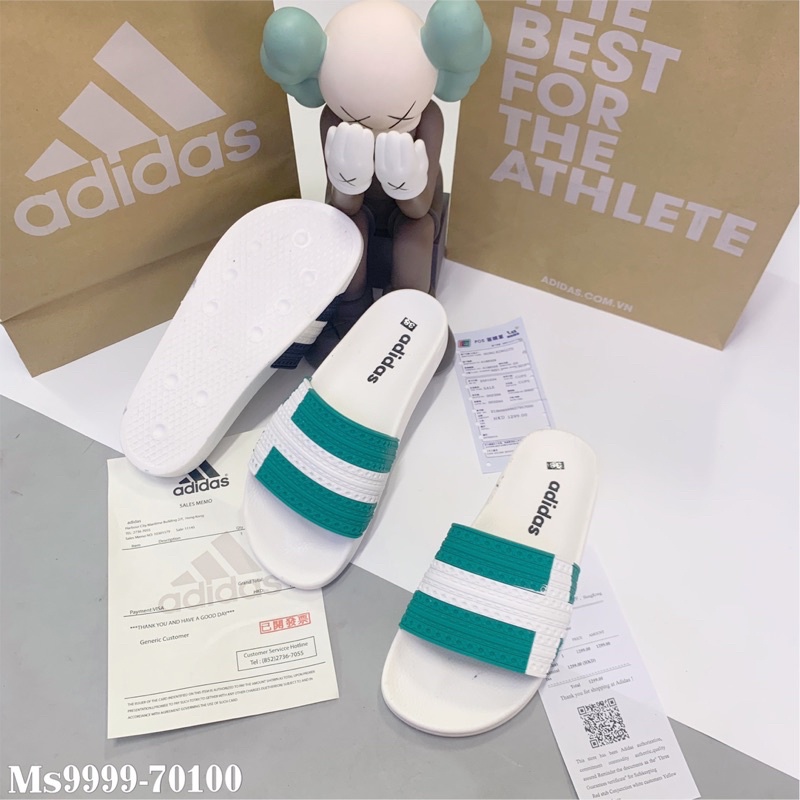 Dép nam quai ngang Adidas cao su 3 vạch - Dép lê siêu nhẹ MS999