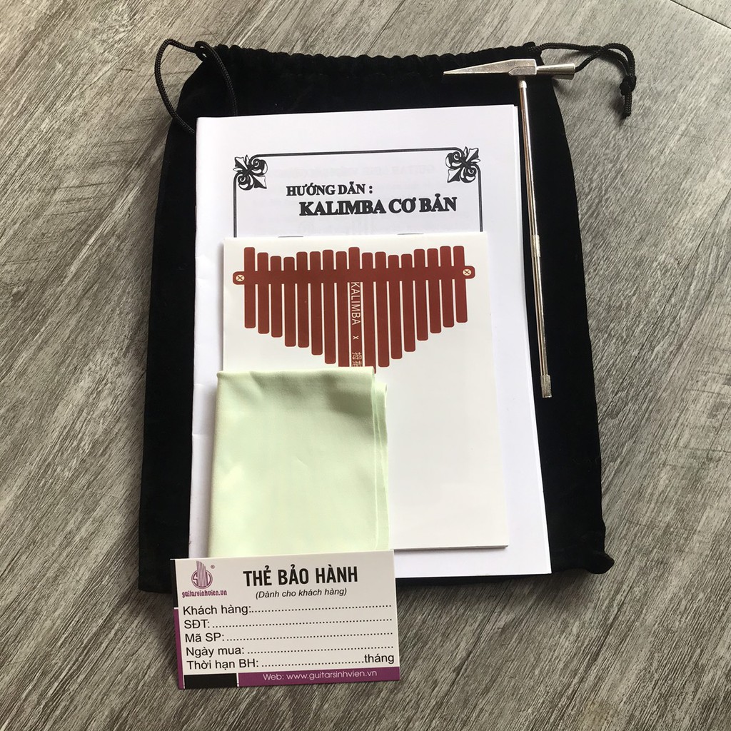 Đàn kalimba 17 phím khắc nốt sẵn - Gỗ mahogany âm bao vang