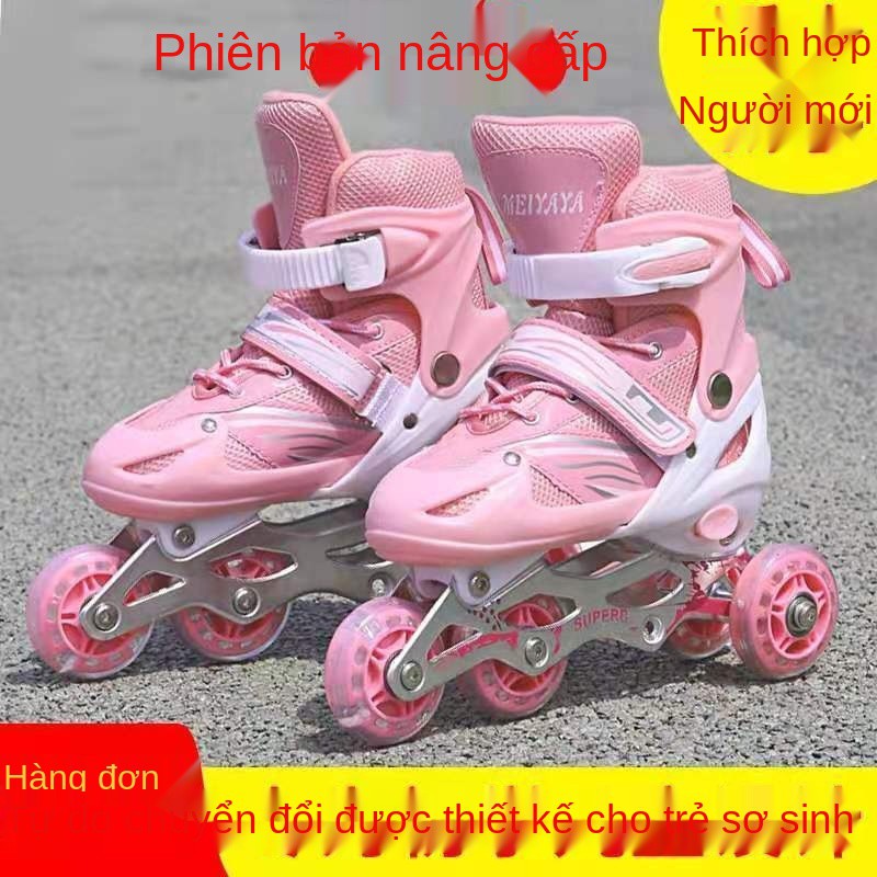 [hàng đơn và đôi] giày trượt patin có thể điều chỉnh kích thước, hàng đôi trẻ em bánh xe cho nam nữ người mới bắ