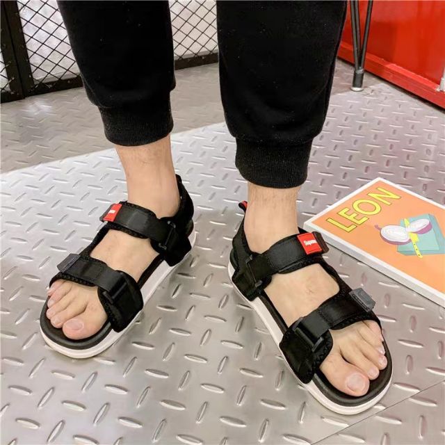 Xả hàng - Sandal nam nữ quai vải khuy cài Suprcme hợp thời trang 2L01