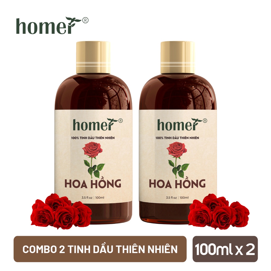 Combo 2 tinh dầu Hoa hồng Homer 20ml/chai