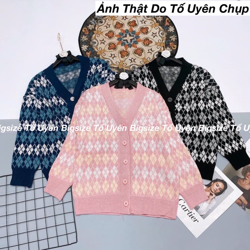 (T.U Bigsize 50-80kg) Áo Cadigan Len Kẻ Ô Chám Độc Lạ Hàng Loại 1 | BigBuy360 - bigbuy360.vn