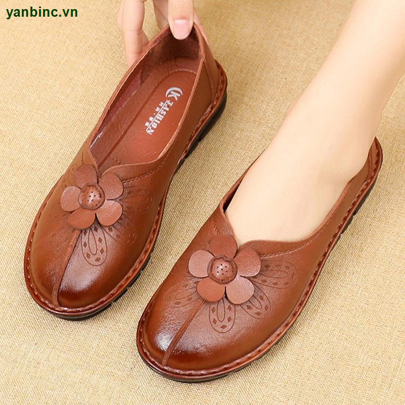 Giày Búp Bê Đế Mềm Chống Trượt Thiết Kế Thoải Mái Thời Trang Xuân Thu Cho Phụ Nữ Trung Niên