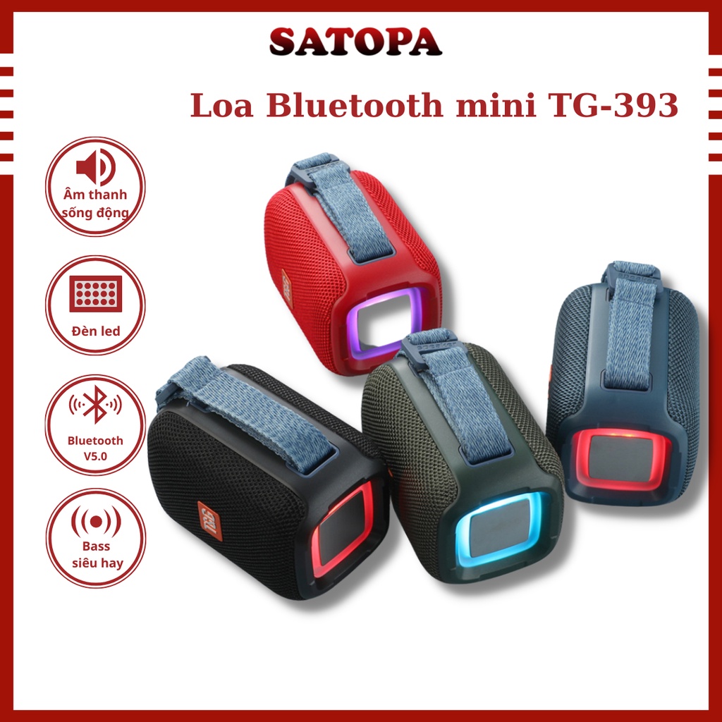 Loa không dây mini TG-339, Loa nghe nhạc bluetooth mini hỗ trợ thẻ nhớ Usb jack 3.5 kết nối máy tính - SATOPA
