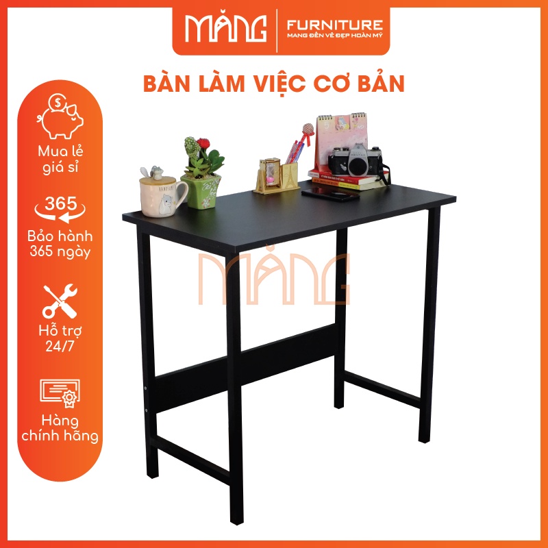 Bàn làm việc, học sinh, văn phòng cơ bản chân sắt U1, BLV01, Đầy đủ linh kiện ốc vít lắp ráp.