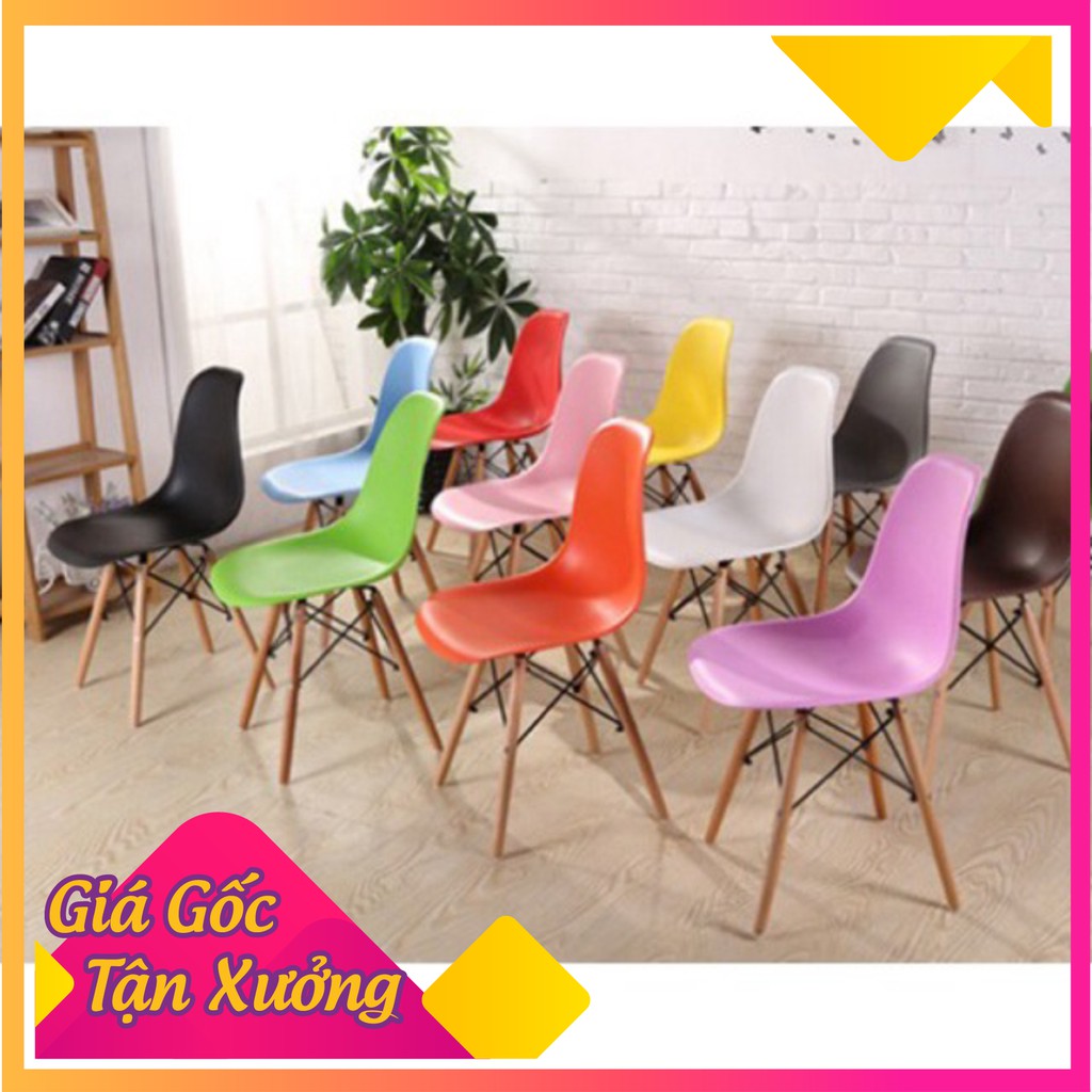 ☀️FREESHIP - RẺ VÔ ĐỊCH☀️ Ghế nhựa chân gỗ nhập khẩu EAMES Đủ Màu