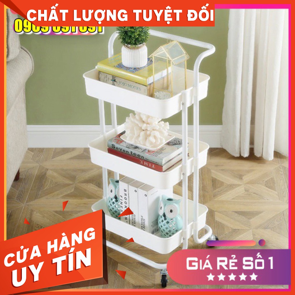 GIẢM GIÁ Xe đẩy spa 3 tầng đa năng, kệ để đồ có bánh xe, dễ dàng di chuyển