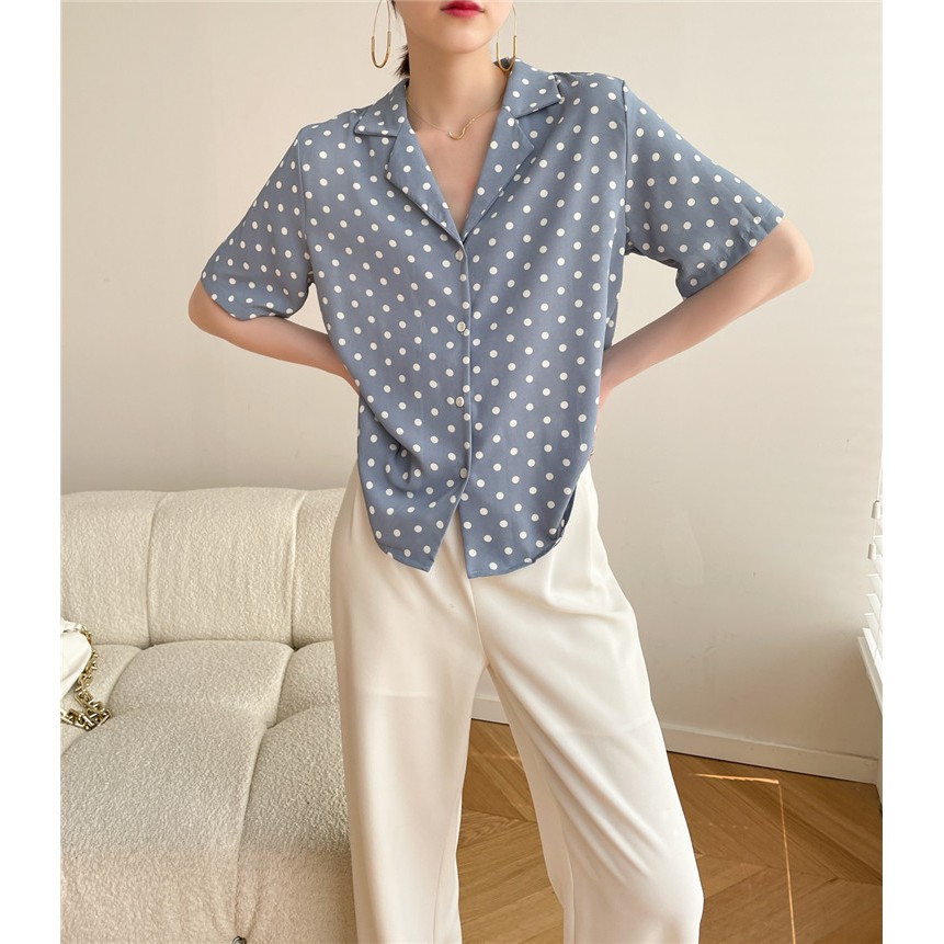 ÁO SƠ MI NỮ CHẤM BI SIÊU XINH