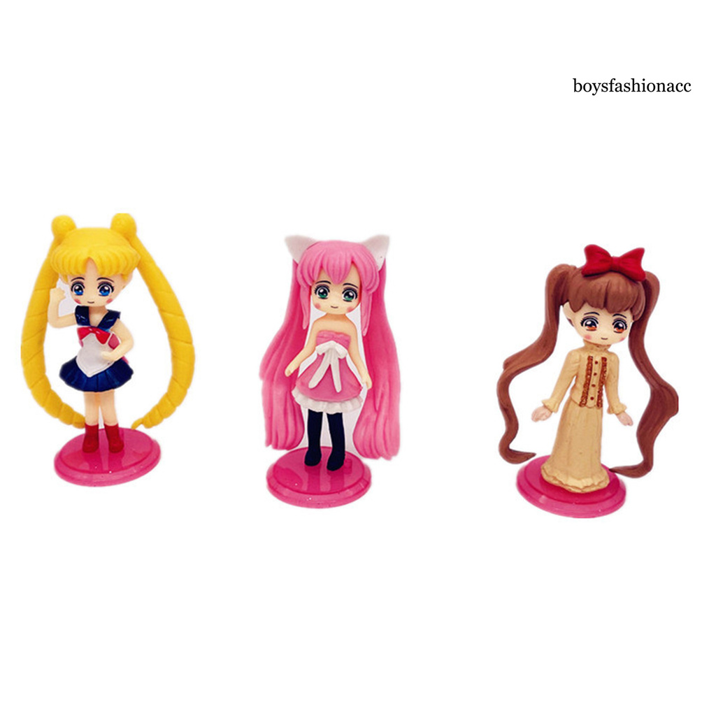 SAILOR MOON Set 6 Mô Hình Đồ Chơi Nhân Vật Thủy Thủ Mặt Trăng