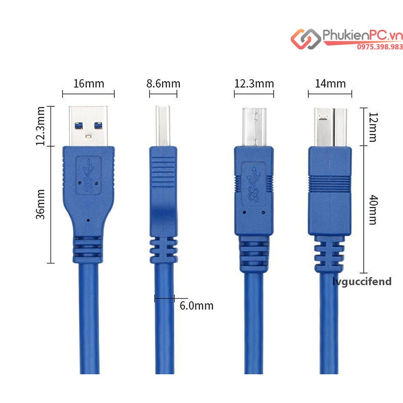 Cáp ổ cứng HDD Docking 3.5 AM-BM dài 0.3M 0.5M 1M 1.8M 3M 5M