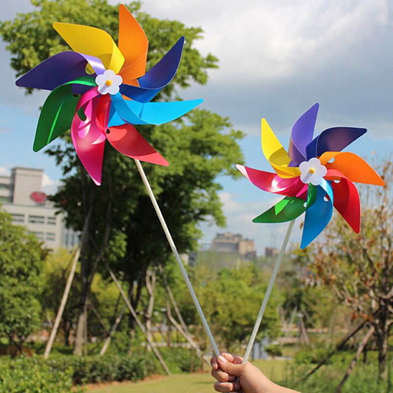 Tbvn Garden Yard Party Outdoor Windmill Wind Spinner Ornament Decoration Kids Toys Cool