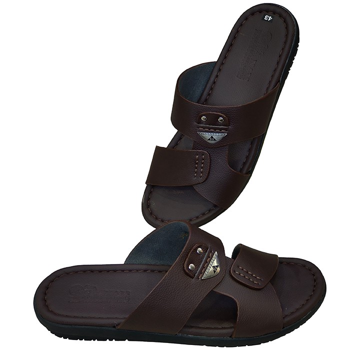 Dép nam quai ngang TiTi ĐÔ da bò thật cao cấp DN2076a