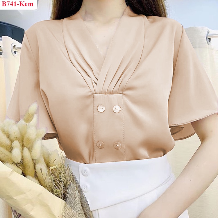 B741 ÁO SƠ MI CÁNH TIÊN XINH XẮN SALE LẺ SIZE