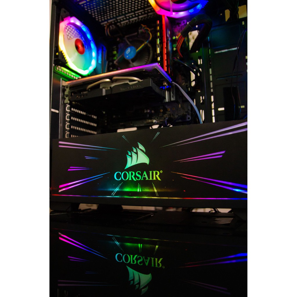 Tấm che Nguồn ReLIFE (Cover PSU) Mẫu Corsair led RGB, tấm che giúp bảo vệ nguồn máy tính, làm đẹp không gian Gaming