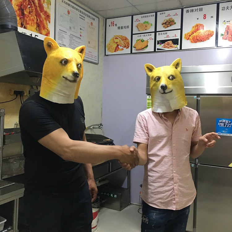 MẶT NẠ CHÓ NGÁO - MẶT NẠ CHÓ VÀNG -Mặt Nạ Hóa Trang Hình Đầu Chó Husky Vui Nhộn HÓA TRANG CAO CẤP HALLOWEEN