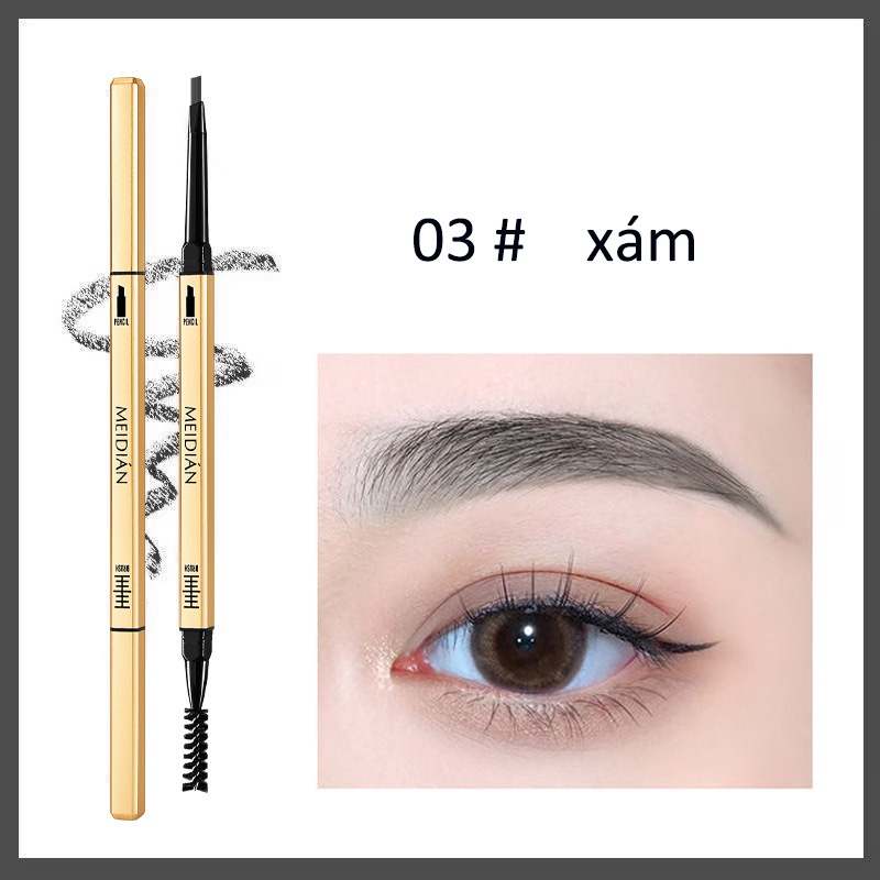 【Từ tp Hồ Chí Minh gửi hàng】chì kẻ mày MEIDIÁN không thấm nước bền màu lâu trôi với 3 màu tùy chọn có đầu chải lông màu tiện dụng