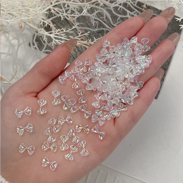 Túi 50 Charm Nail Nơ Màu Thạch 7 Màu, Phụ Kiện Nail - Vani Store