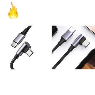 USB C to USB C Cable Right Angled 100W PD Fast Charger Type C 90 Degree Power Data Lead for MacBook for iPad Samsung (1M)
