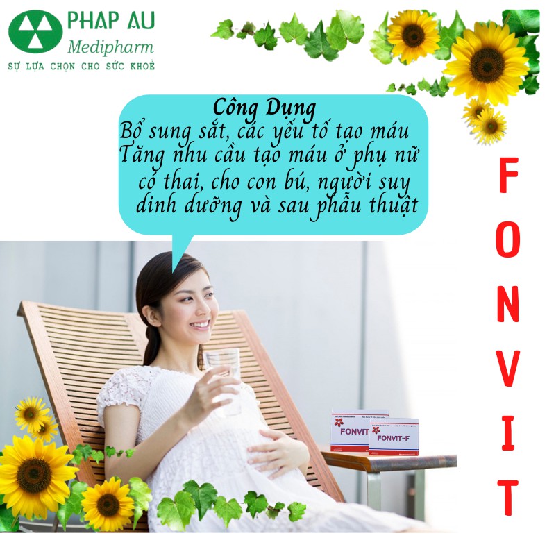 Sắt bầu FONVIT-F, Bổ sung Sắt và Vitamin cho người thiếu máu- Hộp 60 viên | Thế Giới Skin Care