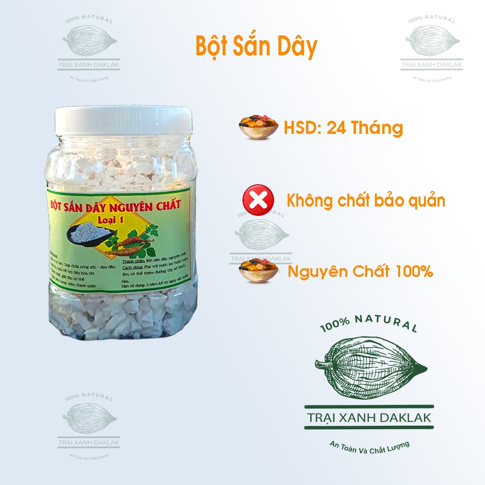 Đồng Xanh 500gram Tinh bột sắn dây HandMade - thanh nhiệt cơ thể - Đắc Lắc NOAH