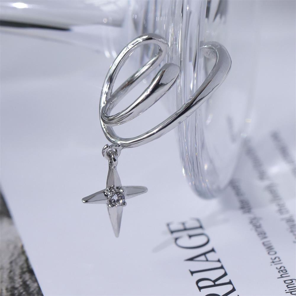 Khuyên Kẹp Vành Tai Bằng Hợp Kim Đính Đá Thạch Anh Tím Thời Trang Cho Nam Và Nữ