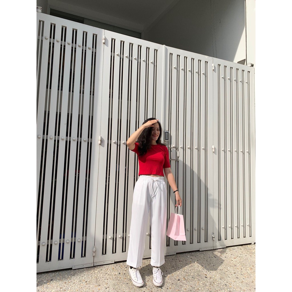 Áo thun gân croptop