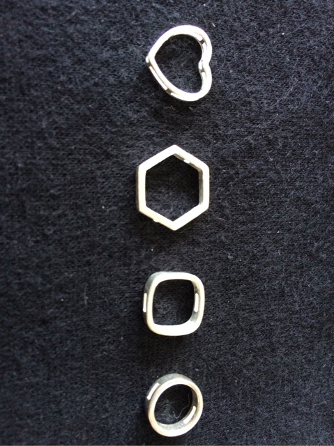 Khoen xỏ đá hình tim, vuông,tròn, lục giác