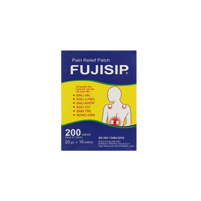 Miếng dán Fujisip nóng giúp giảm nhức cơ, khớp, bong gân gói 10 miếng