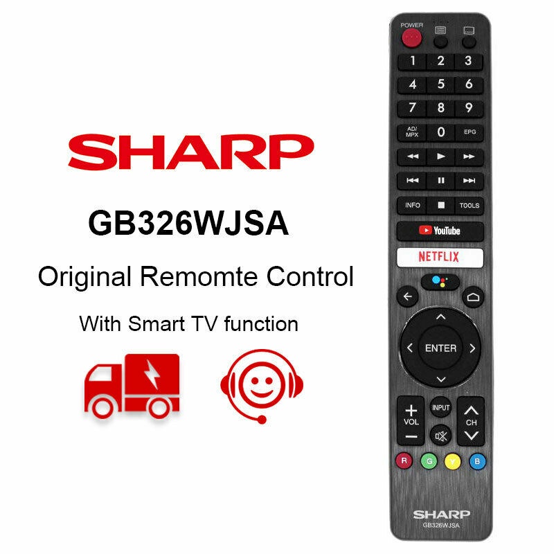 Điều Khiển Từ Xa GB326WJSA Cho TV Thông Minh Sharp Netflix AQUOS 4T-C50BJ3T 2T-C50BG1X 2T-C50BG1I 2T-C40BG1X 2T-C32BG1X 2T-C32BG1I 2T-C42BG1I 2T-C42Bg1Xc2Bg1X / 32Bg3