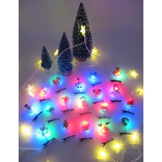 Kẹp tóc Noel hình thú có đèn chớp