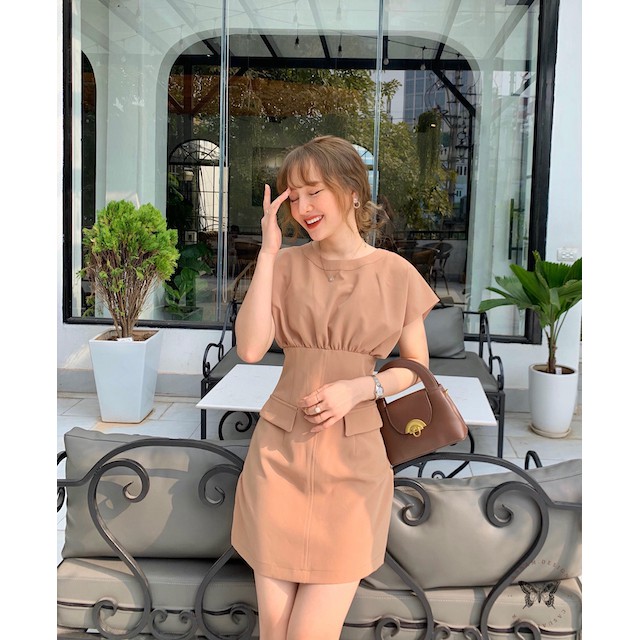 Đầm Brownie nâu tây tôn eo thon Annam Design