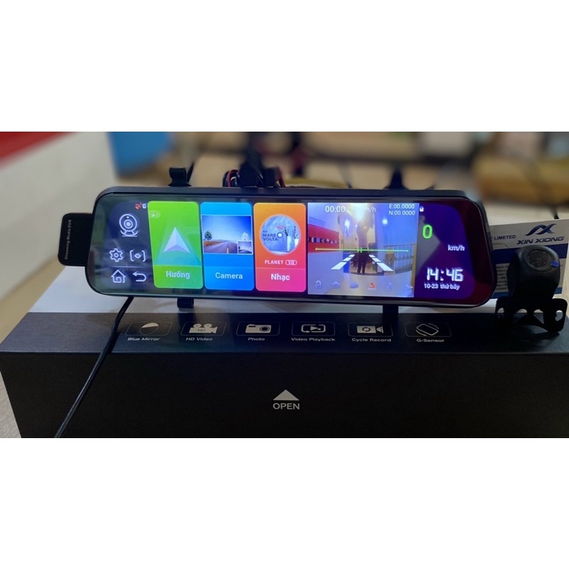 Camera hành trình trước sau Android 10” sim 4g 12 - 24v