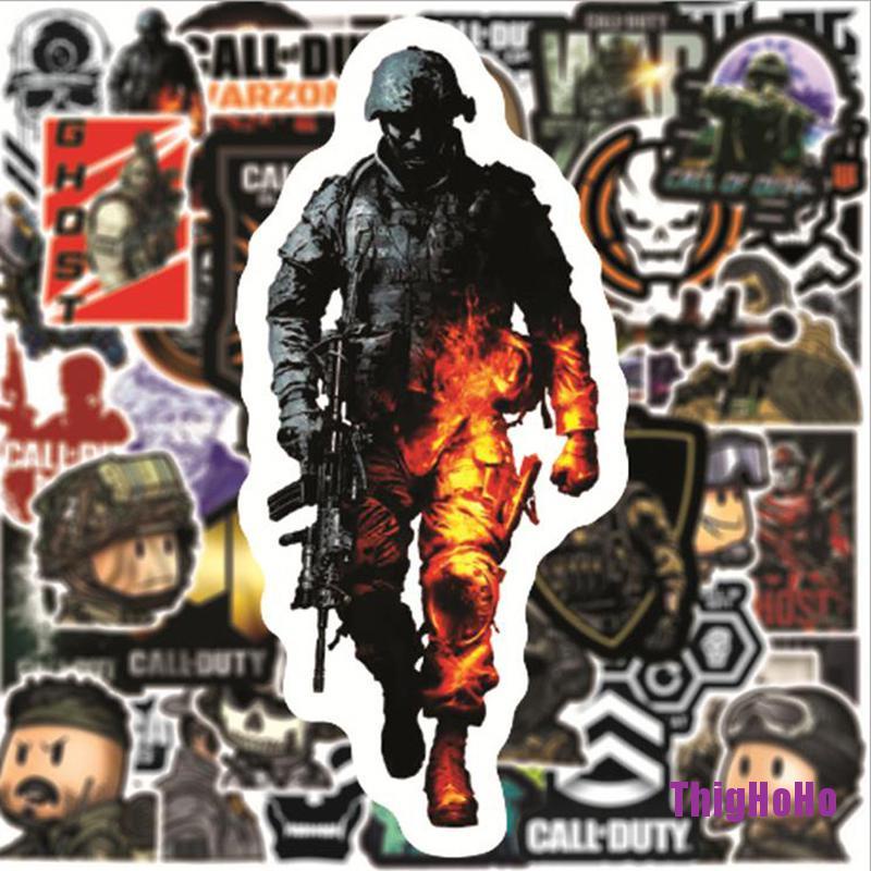 [ThigH] 50Pcs Call of Duty Game Stickers Laptop Phone Skateboard Suitcase Sticker HHHO