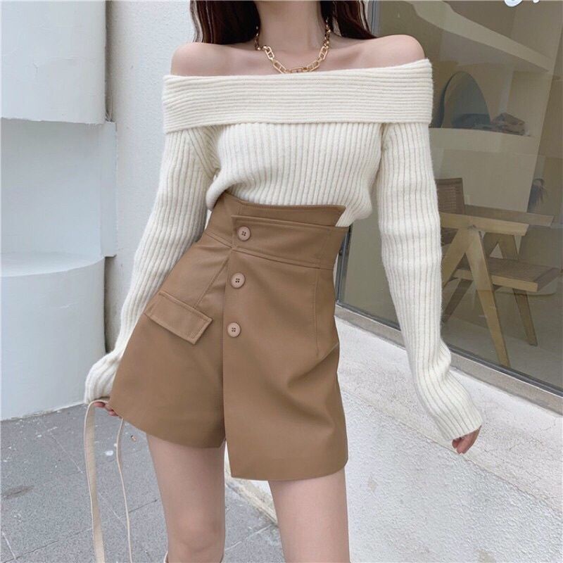 CHÂN VÁY DA CHỮ A VẠT LỆCH,ĐÙI GIẢ VÁY CẠP CAO SIÊU TÔN DÁNG | BigBuy360 - bigbuy360.vn