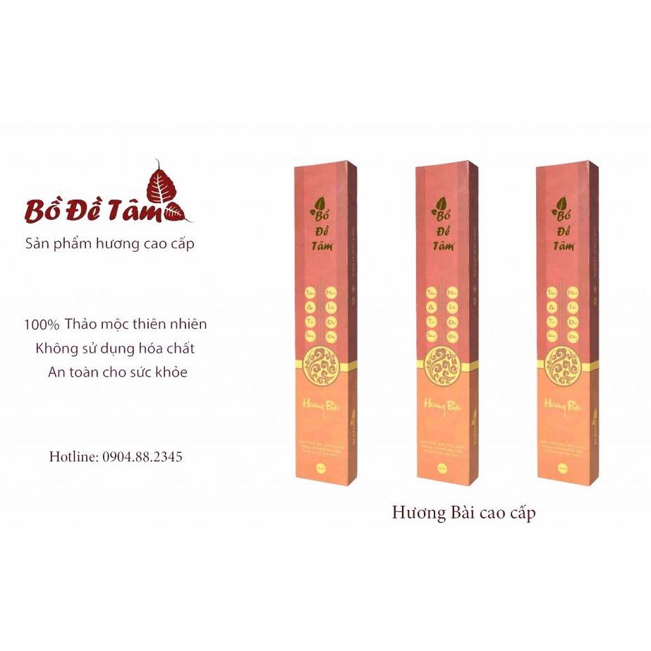 Nhang Hương Bài Bồ Đề Tâm Cao Cấp Cháy Lâu Xua Đuổi Tà Khí Xông Phòng Tốt Hộp 50 Nén Dài