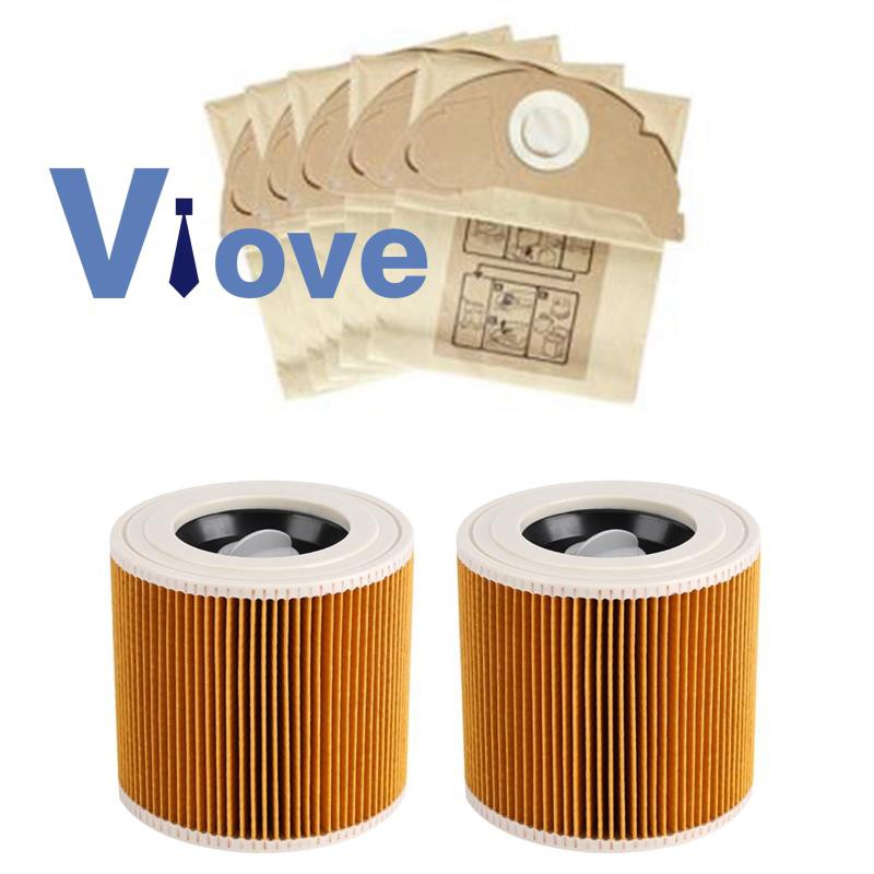 Hepa Filters + Dust Bags for Karcher WD2250 A2004 A2054 MV2 WD2