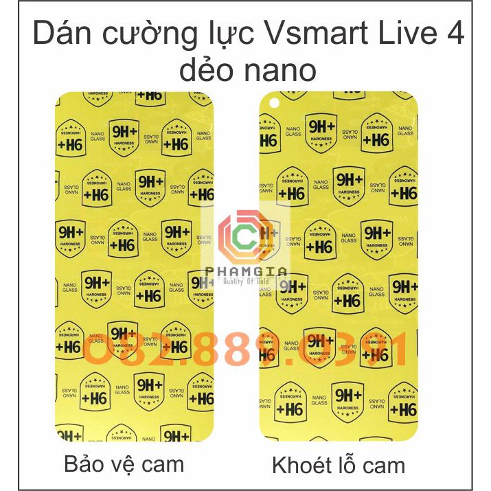 Dán cường lực dẻo nano Vsmart Live 4 siêu dẻo siêu bền, chống bể vỡ