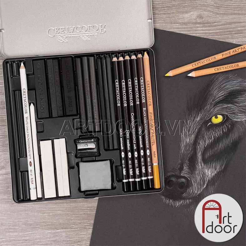 [ARTDOOR] Bộ bút chì bản đặc biệt CRETACOLOR Wolf Box 25 món (2602)