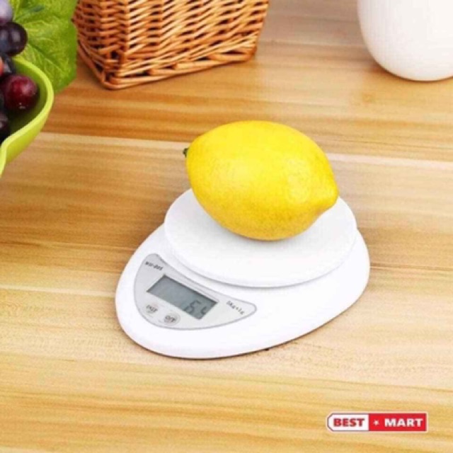 Cân tiểu ly, cân điện tử nhà bếp 5kg tặng kèm pin